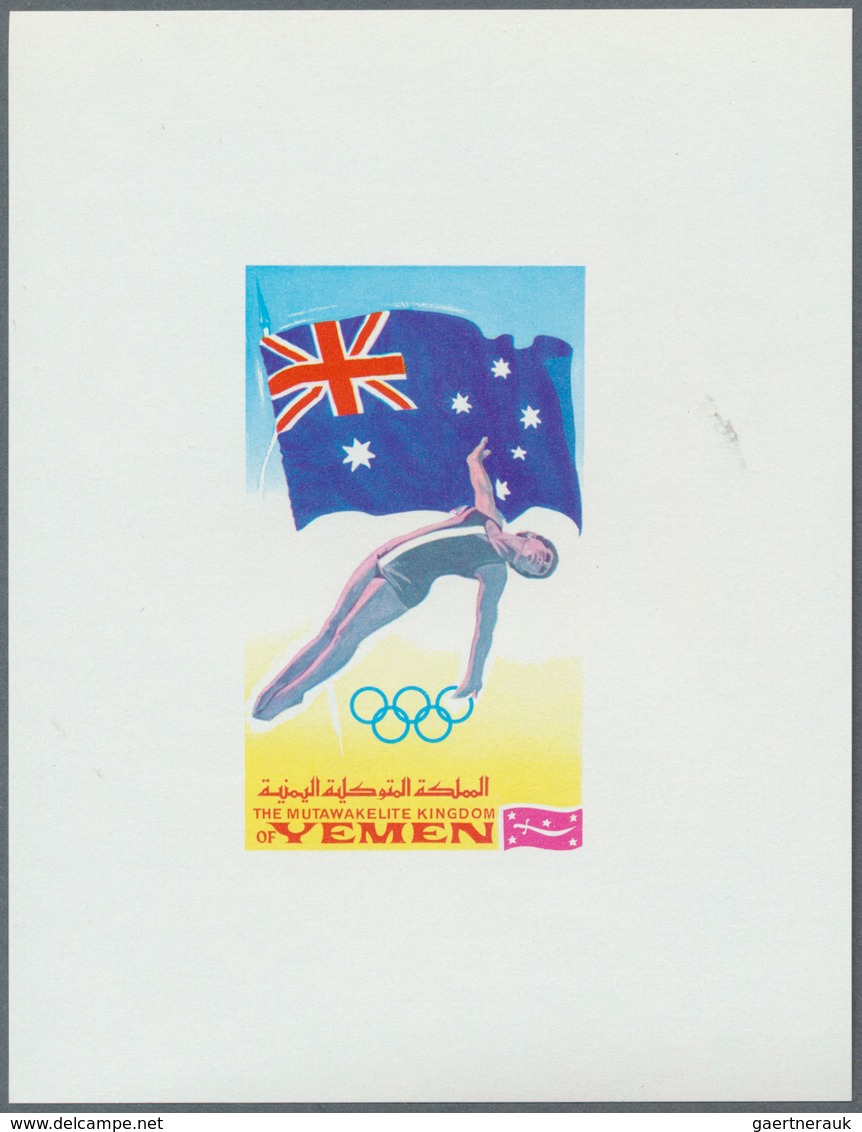 Jemen - Königreich: 1968, Summer OLYMPICS 1924-1968 'National flags and venues' 11 different imperfo