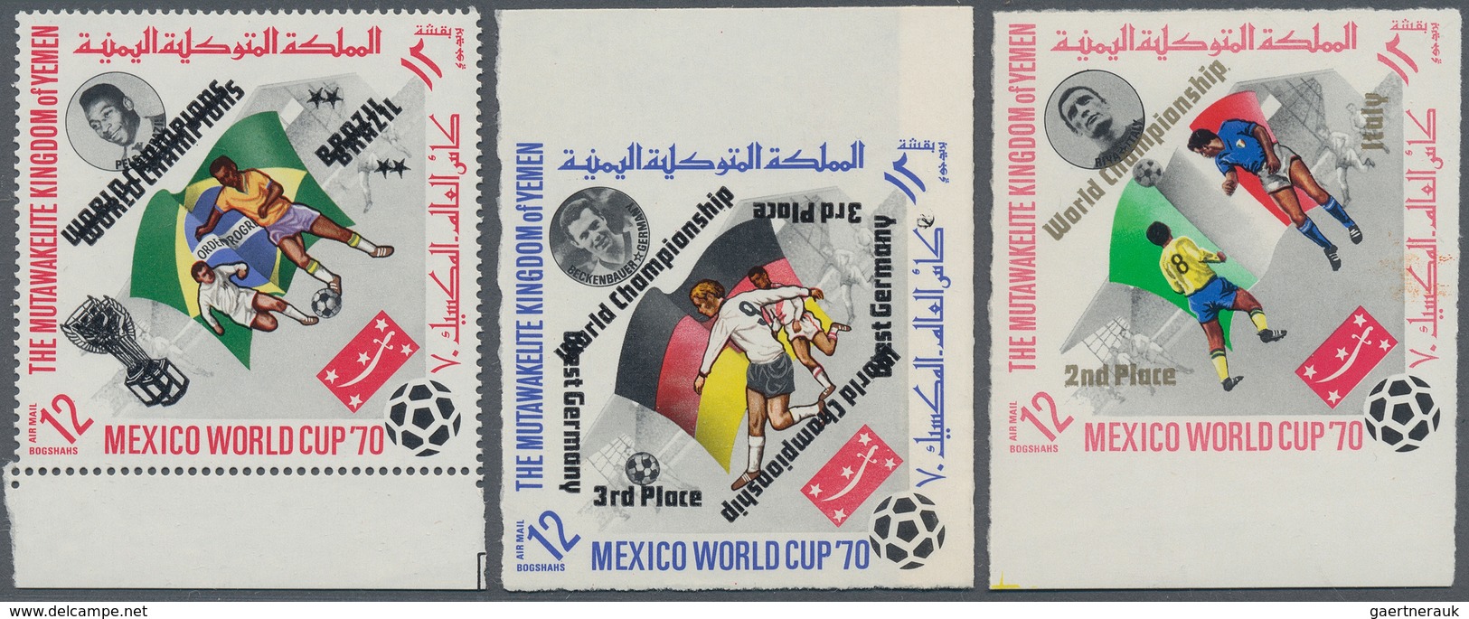 Jemen - Königreich: 1970, Winners Of The Football World Championship Mexico Duplicates Of The Perf. - Yémen