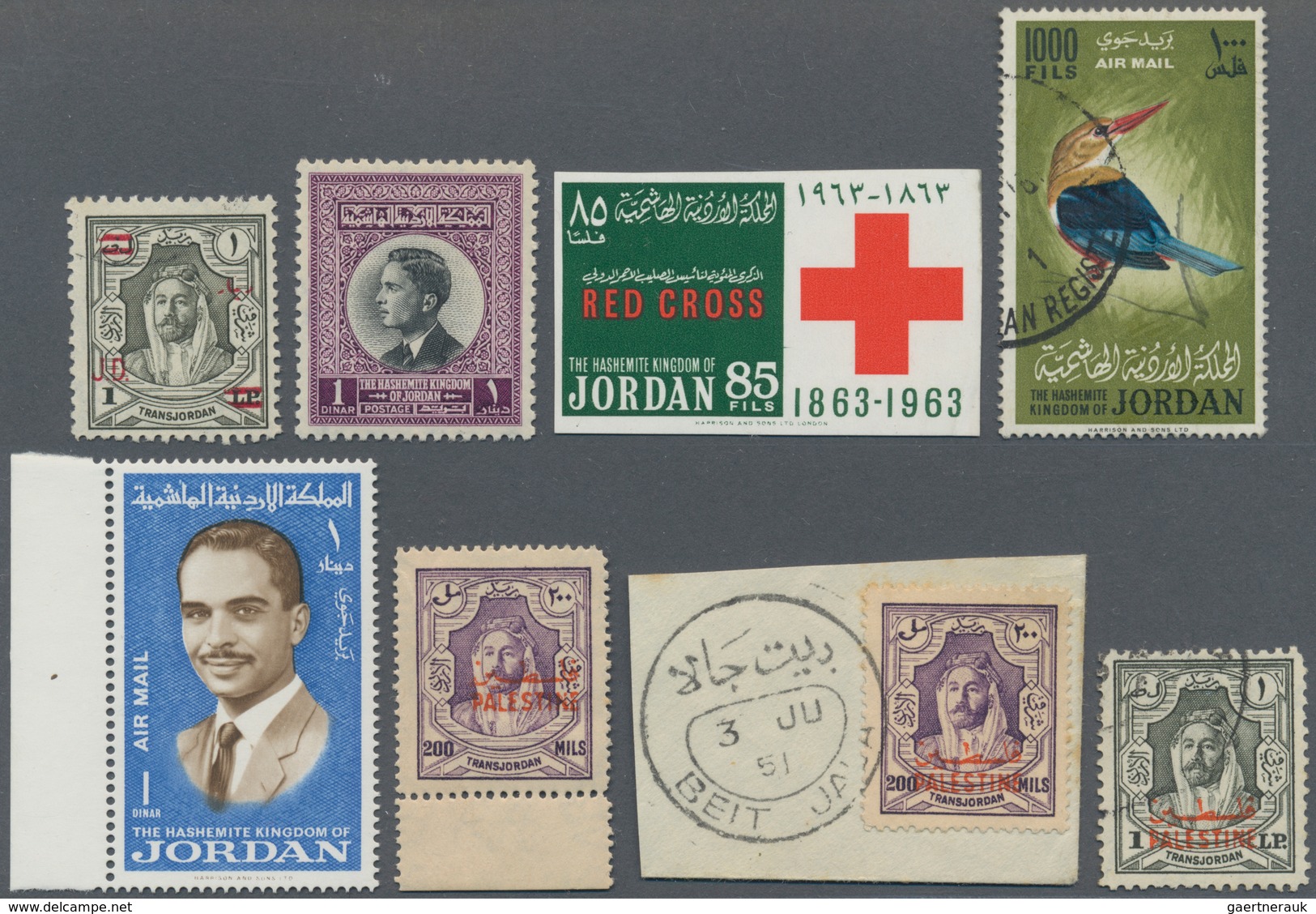 Jordanien: 1924/1980 (ca.), Duplicates In Three Small Albums/binders With Many Complete Sets Etc. In - Jordanie
