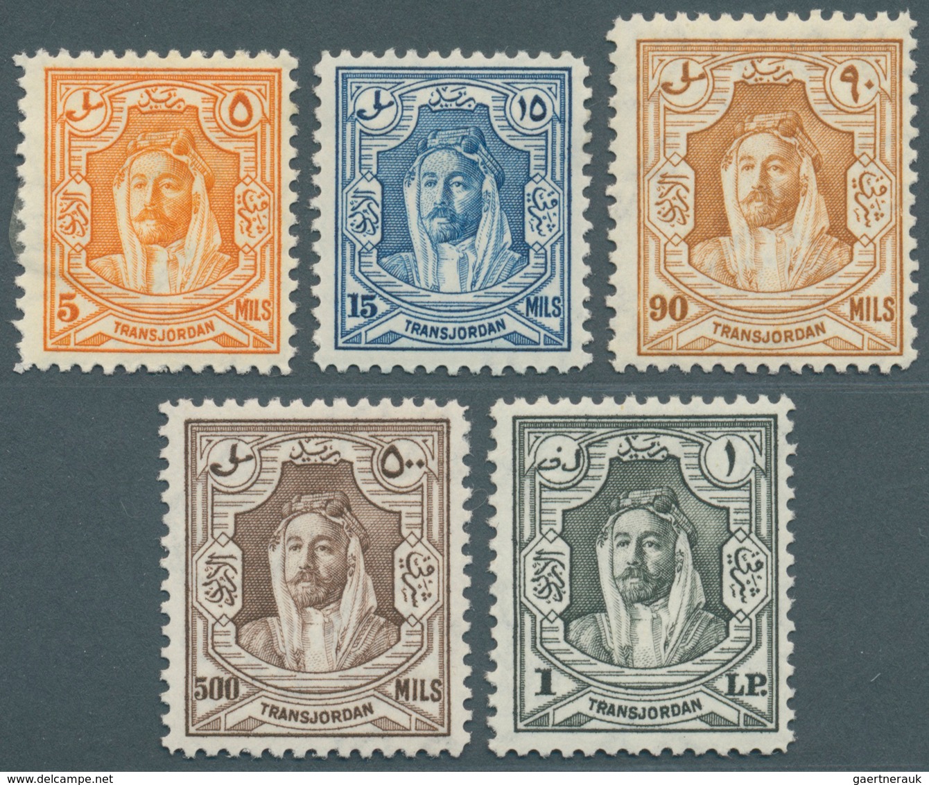 Jordanien: 1939-1947, Ordinary Stamps „Emir Abd Allah Ibn Al-Hussain”, Single Stamps Horizontal Pair - Jordania