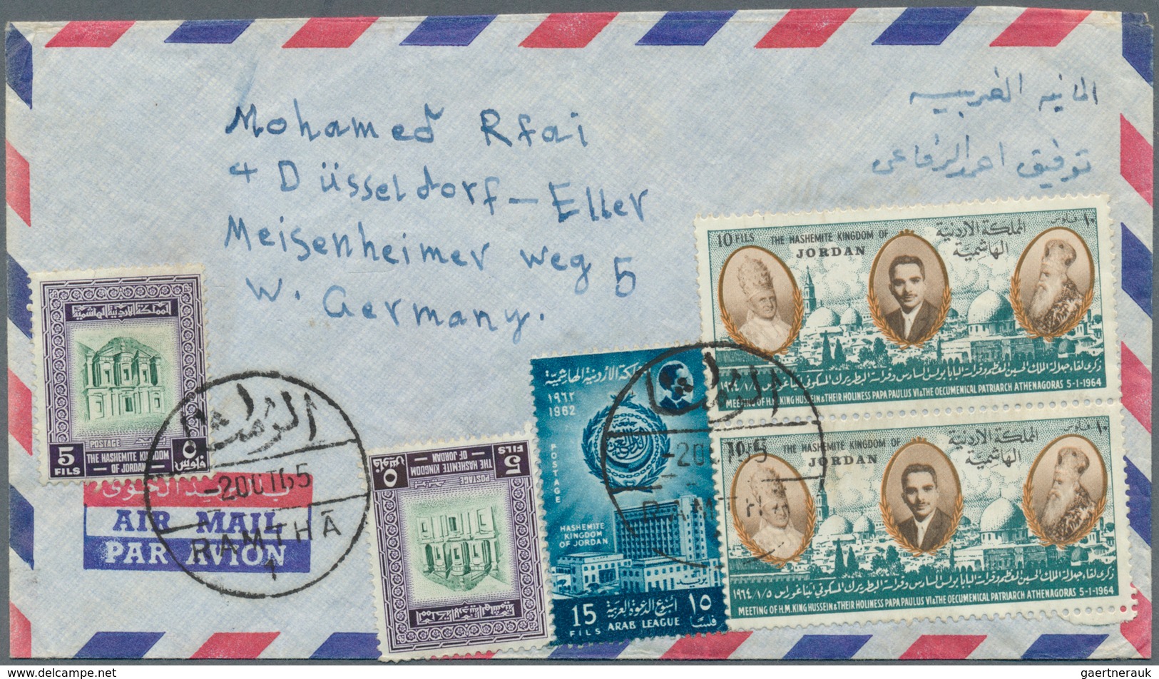 Jordanien: 1948 - 1979, 37 covers, nice collection of covers and some postal stationery, good franki