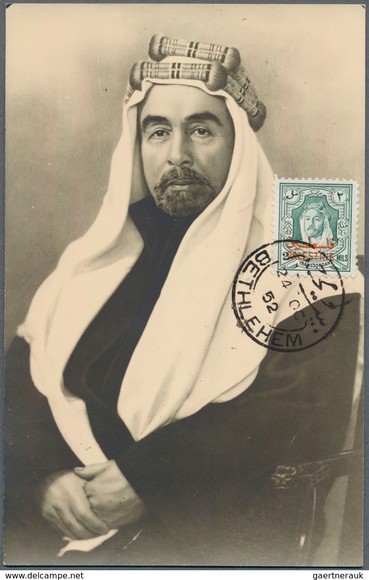 Jordanien: 1949-52, 41 Card Max, Some Palestine Overprints, With Cancellations Of Bethlehem And Jeru - Jordania