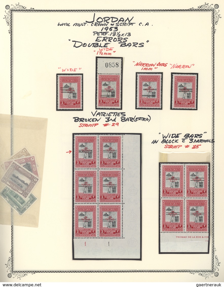 Jordanien: 1952-77, Comprehensive Collection In Two Scott Albums Including 1953 Overprinted Issues W - Jordania