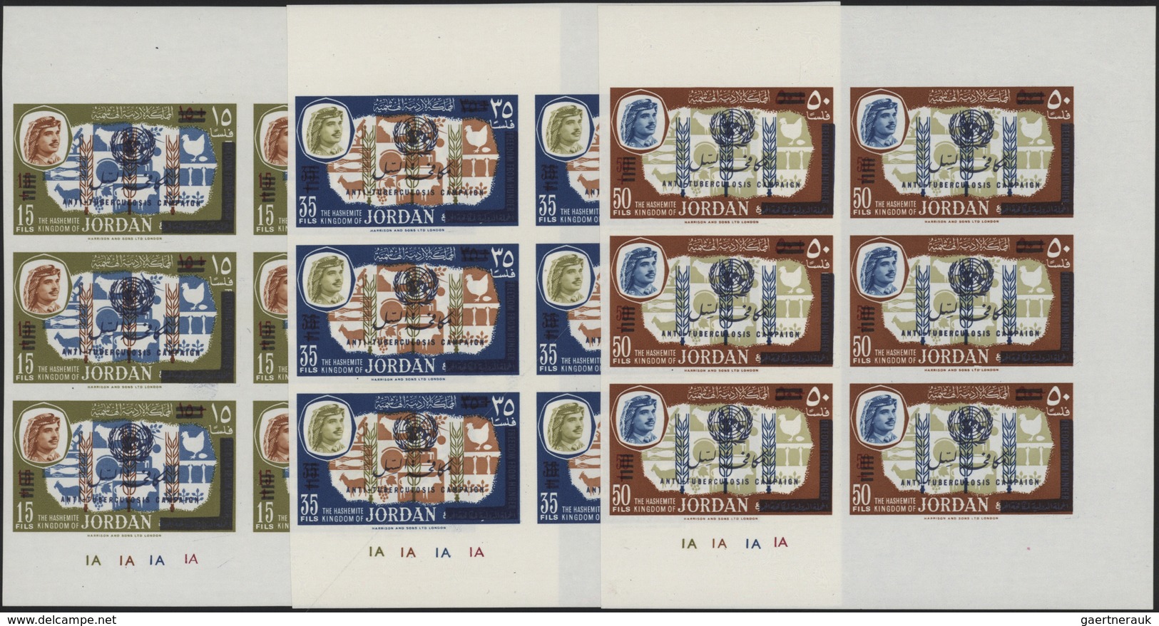 Jordanien: 1960-70, Album Containing Large Stock Of Perf And Imperf Sets And Blocks With Thematic In - Jordanie