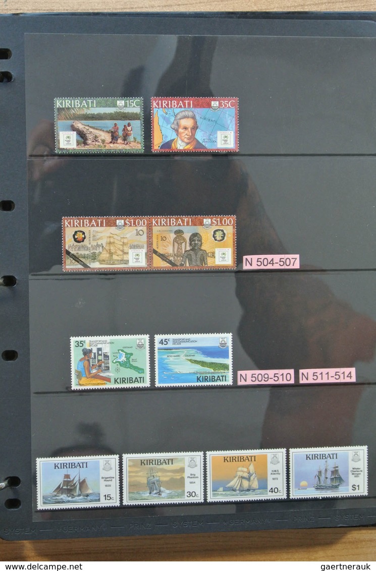 Kiribati (Gilbert-Inseln): 1979-2008. Apparently complete, MNH collection Kiribati 1979-2008 in 2 al