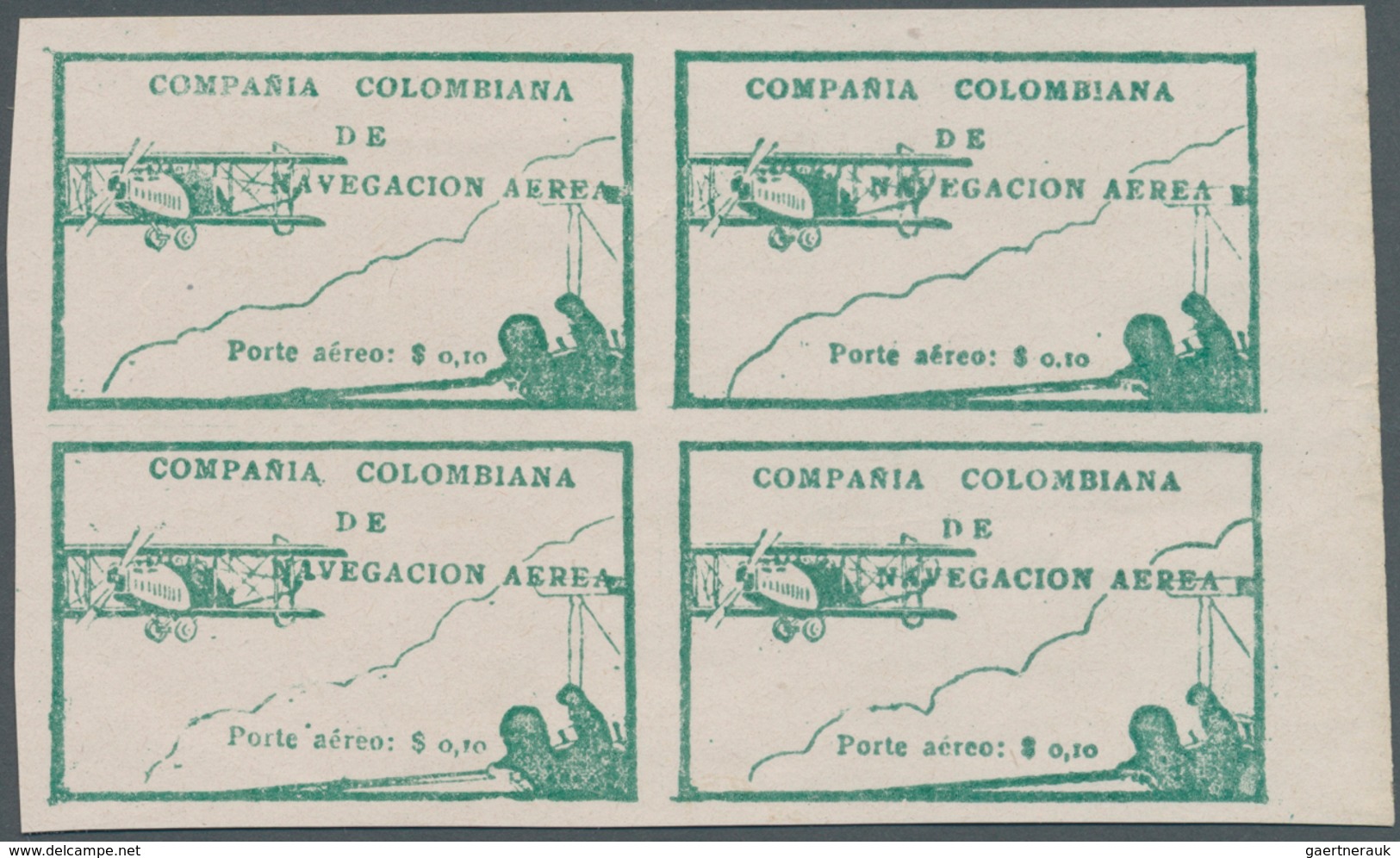 Kolumbien - Ausgaben Der Compania Colombiana De Navegacion Aérea: 1920, Monocoloured Issue In New Ty - Colombia