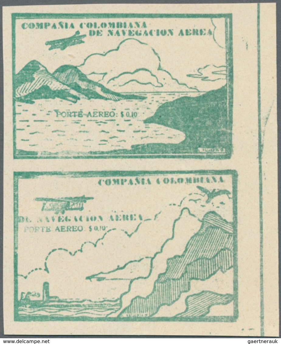 Kolumbien - Ausgaben Der Compania Colombiana De Navegacion Aérea: 1920, Monocoloured Issue In New Ty - Colombia