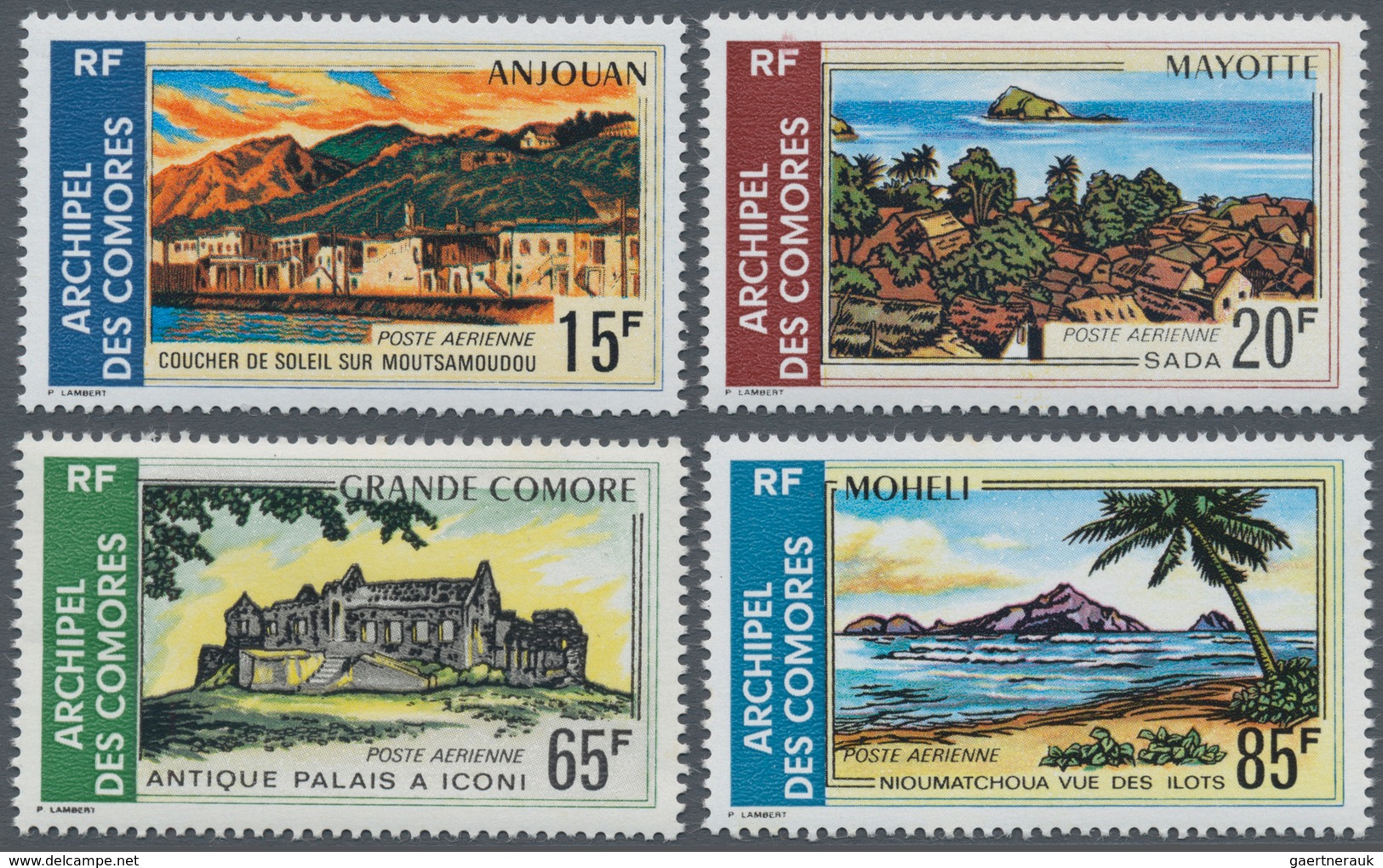 Komoren: 1971, Landscapes Complete Set Of Four (Moutsamoudou On Anjouan, Sada On Mayotte, Iconi On G - Comores (1975-...)