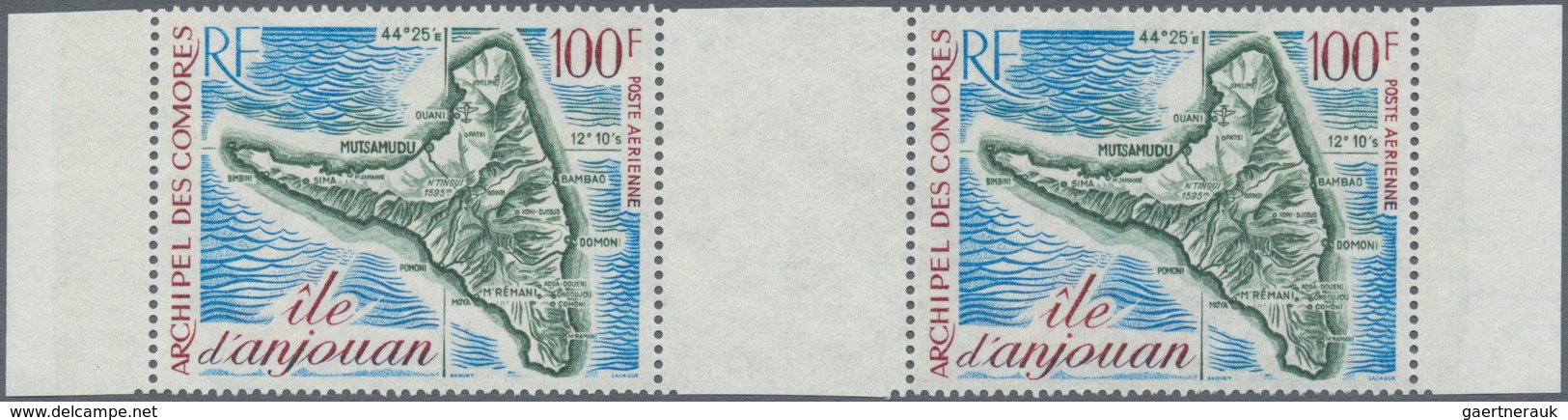 Komoren: 1972, Maps Of Comores 100fr. ‚Anjouan‘ In A Lot With About 4.800 (!) Stamps Mostly In Large - Comores (1975-...)