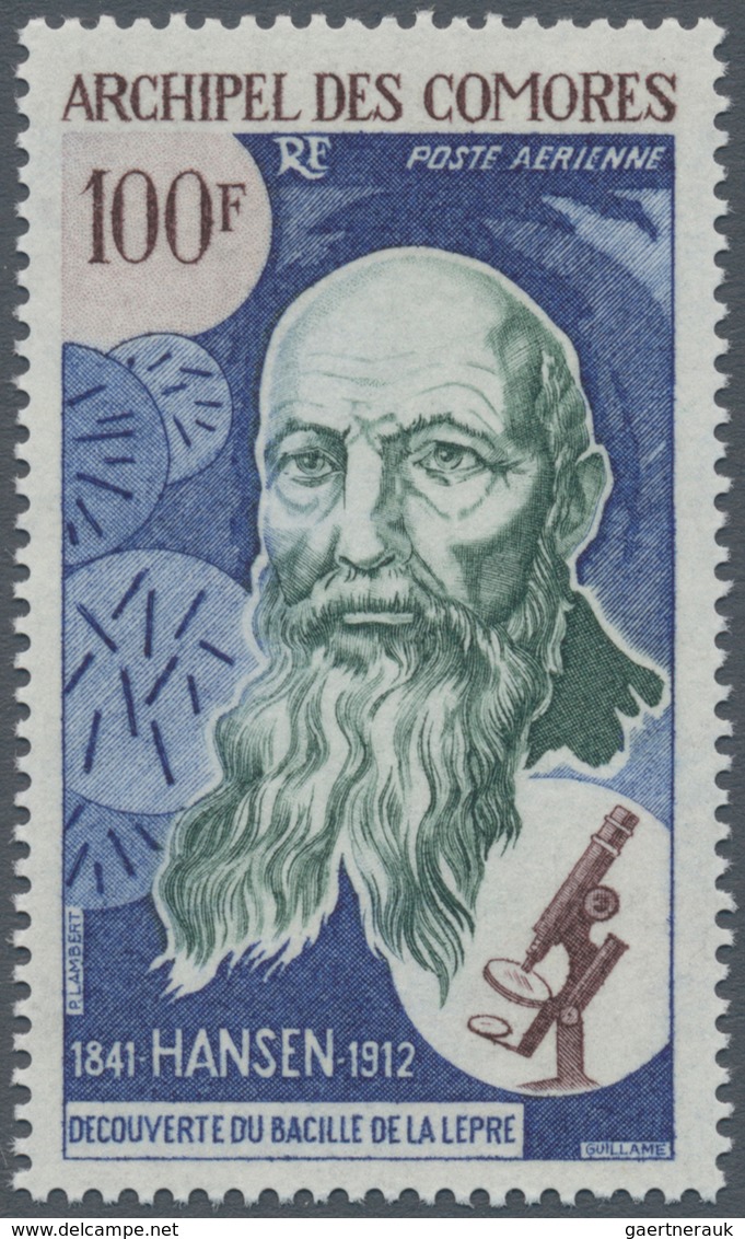 Komoren: 1973, 100 Years Discovery Of Leprosy Bacillus From Norwegian Doctor Gerhard Hansen 100fr. I - Comores (1975-...)