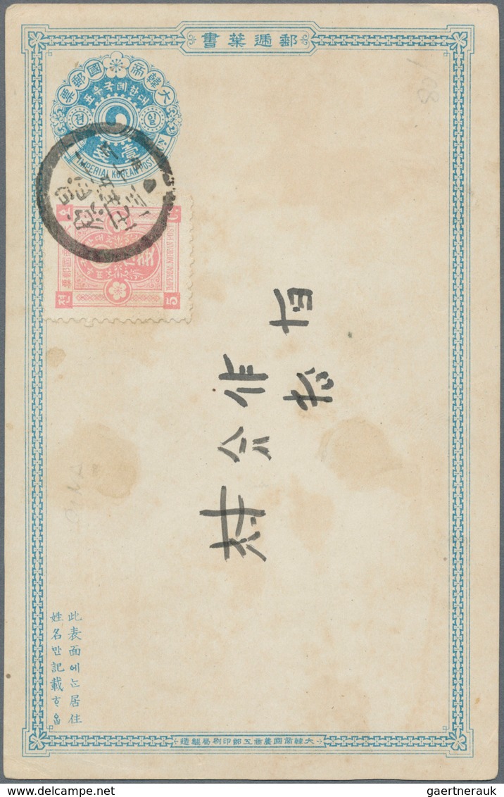 Korea: 1900/03, Stationery Cards Mint 1 C. Korean Printing (4, Inc. One With Ewha 5 Ch. Added Cto "C - Corée (...-1945)