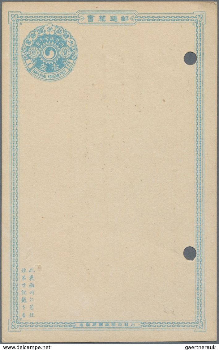 Korea: 1900/03, Stationery Cards Mint 1 C. Korean Printing (4, Inc. One With Ewha 5 Ch. Added Cto "C - Corea (...-1945)