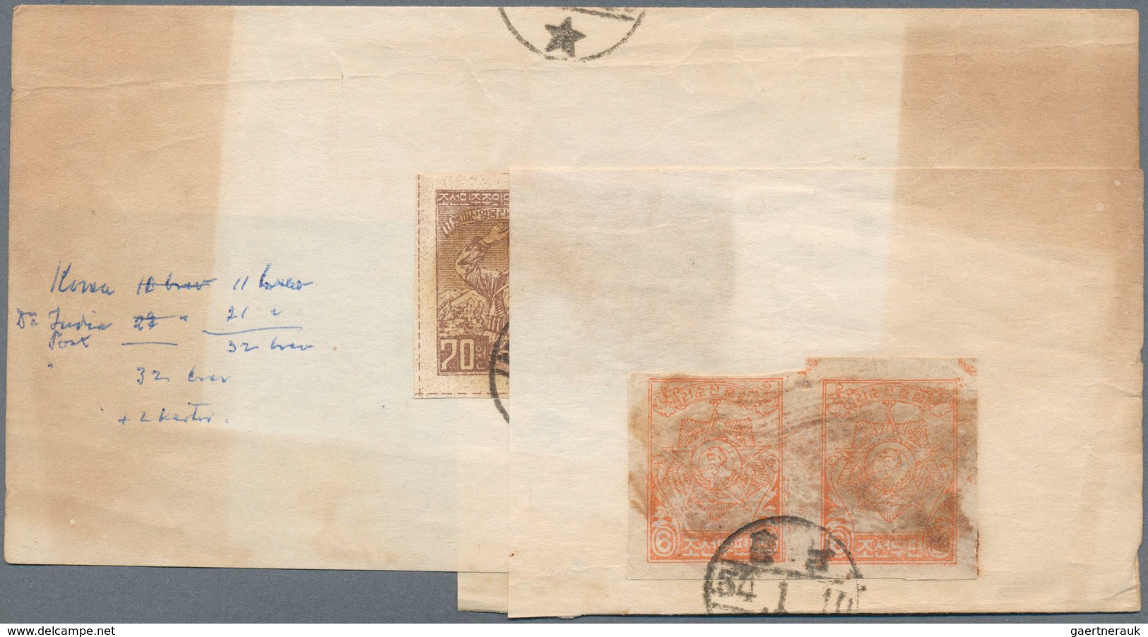 Korea-Nord: 1952/63 (ca.), Cut-outs From Commercial Mail To Sweden Inc. Front Or Part-front Covers ( - Corée Du Nord