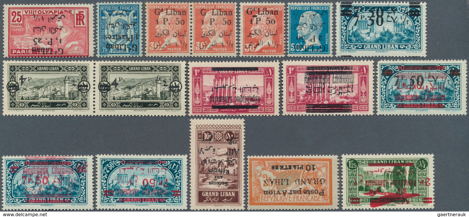 Libanon: 1924/1930, Mint Lot Of Overprint Varieties, Maury Cat.value Apprx. 1.950,- €. - Liban