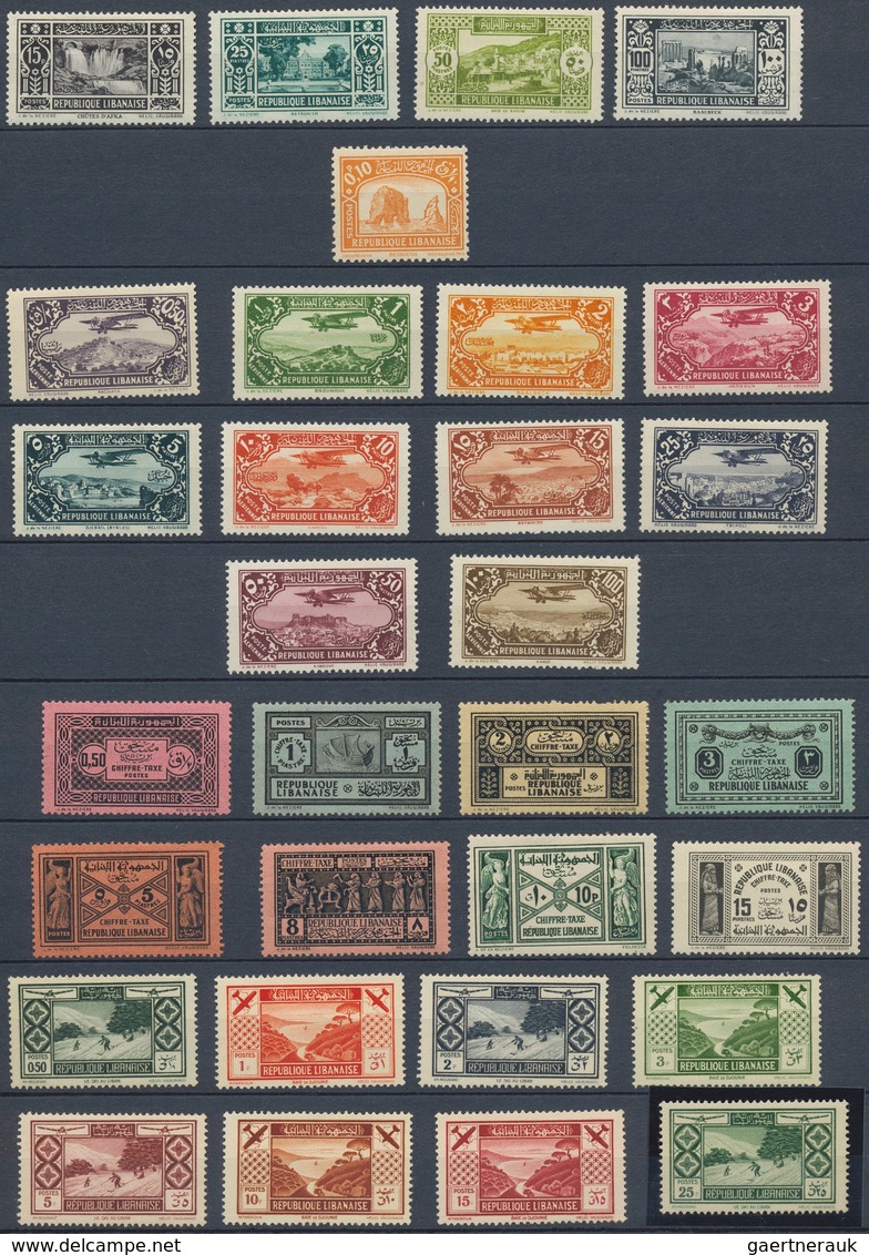 Libanon: 1924-1945: Mint Collection Of Almost All Stamps Issued, Without The Major Rarities, But In - Líbano