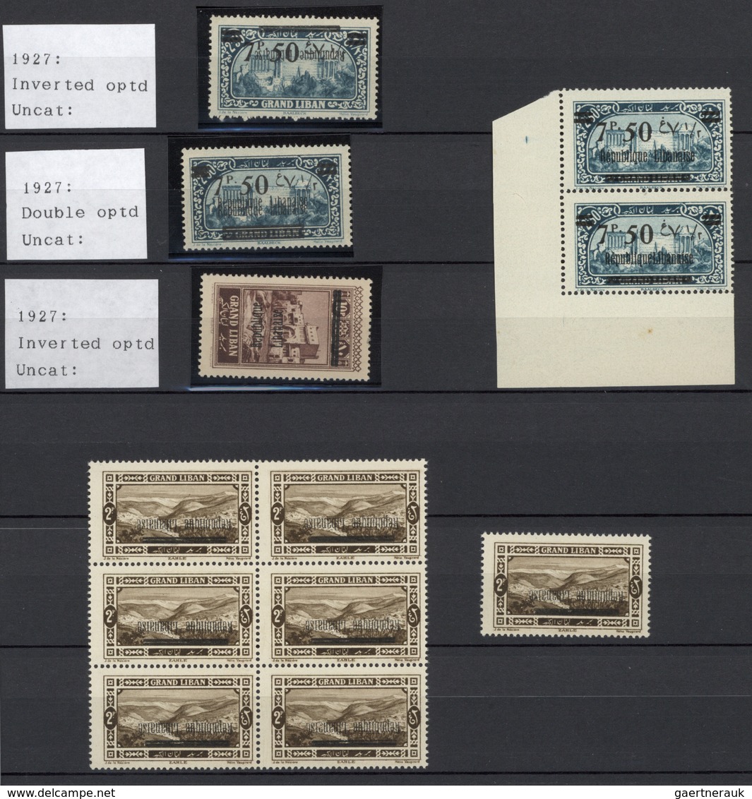 Libanon: 1926, "Republique Libanaise" Overprints, Specialised Collection Of Apprx. 80 Stamps Showing - Líbano