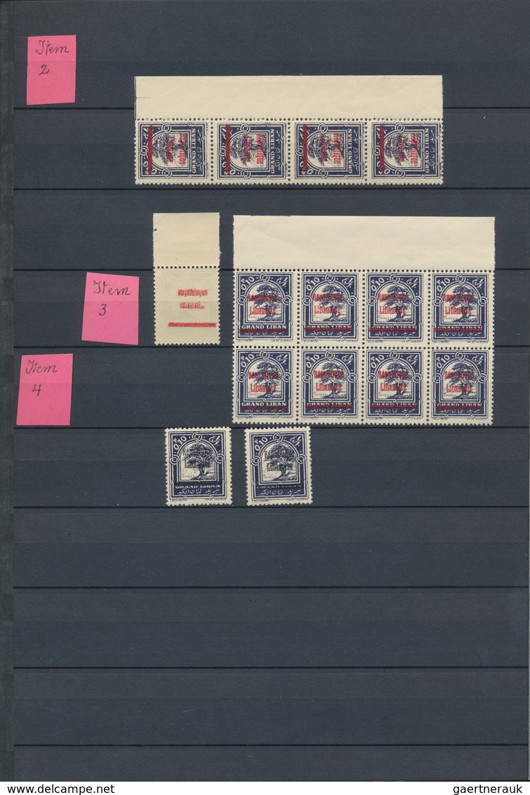 Libanon: 1926, "Republique Libanaise" Overprints, Specialised Collection Of Apprx. 80 Stamps Showing - Líbano