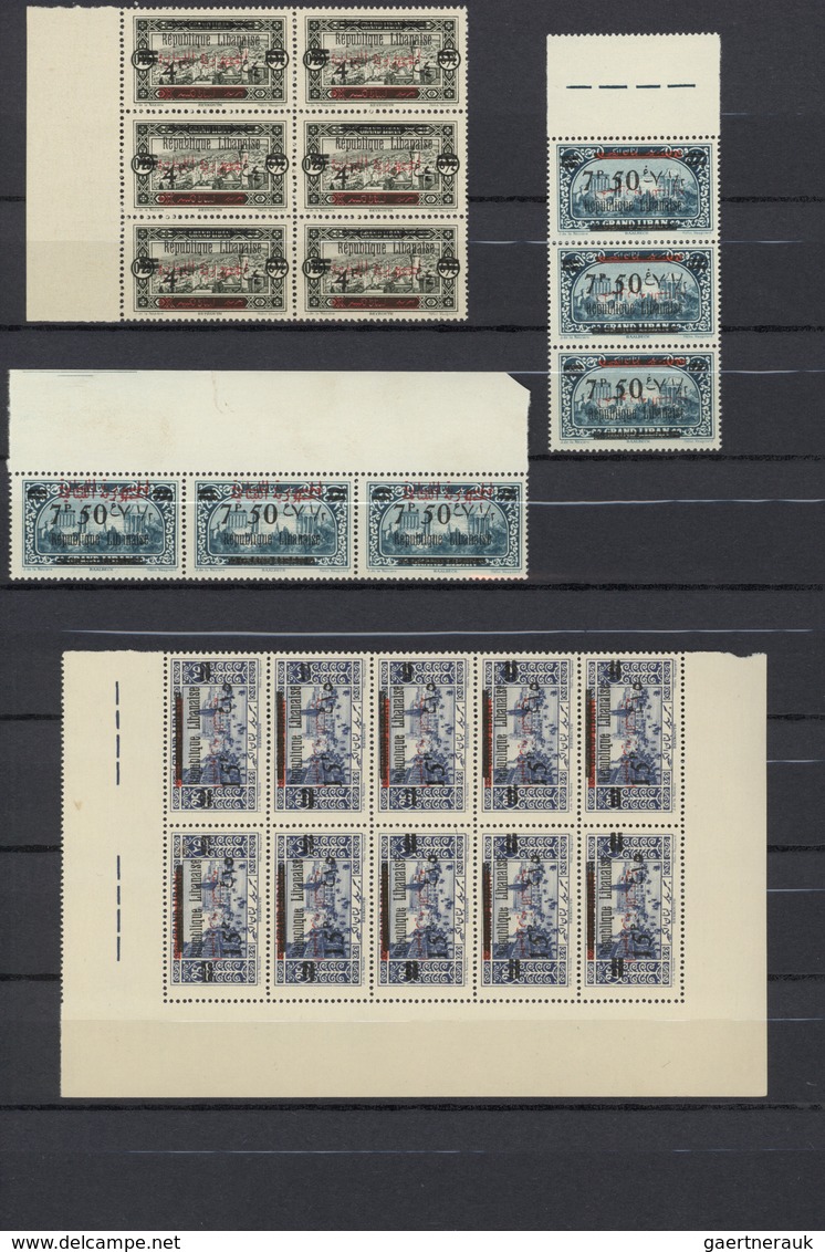 Libanon: 1928, "Republique Libanaise" Overprints, Specialised U/m Collection/accumulation Of Apprx. - Líbano