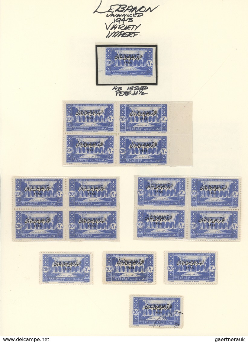 Libanon: 1942/1950, Specialised Collection On Self-made Album Pages In Album (NO Airmail Issues) Inc - Líbano