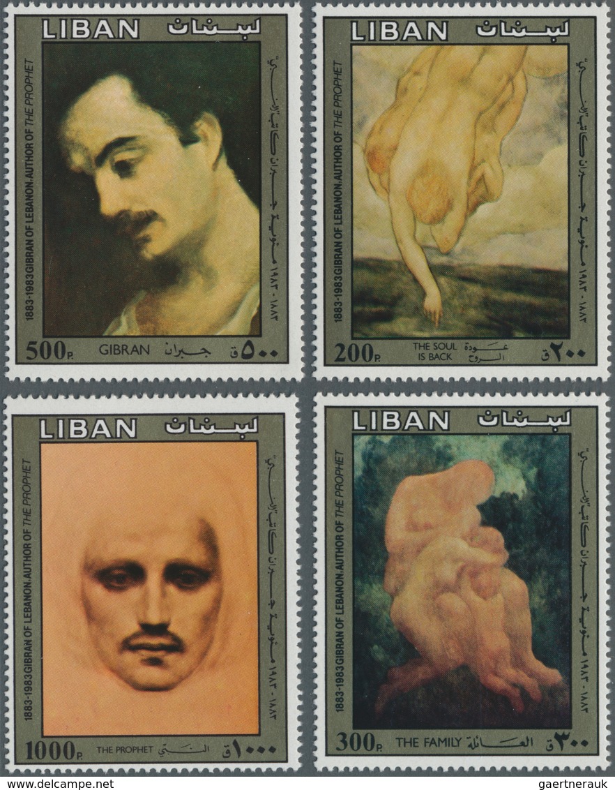 Libanon: 1983, 100th Birthday Of Gibran Kahlil (lebanese Author) Complete Set Of Four Showing Differ - Lebanon