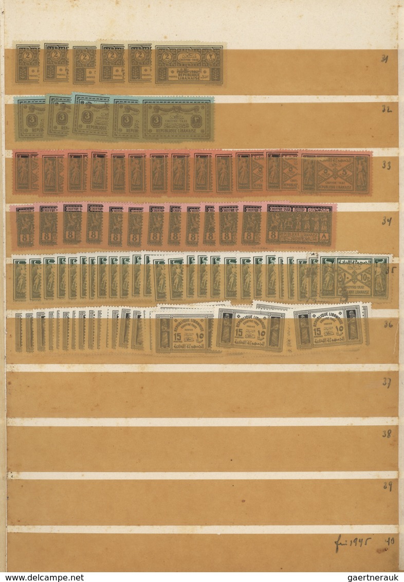 Libanon - Portomarken: 1924/1940, Mint Accumulation Of All Issues On Stocksheets, Comprising A Good - Líbano