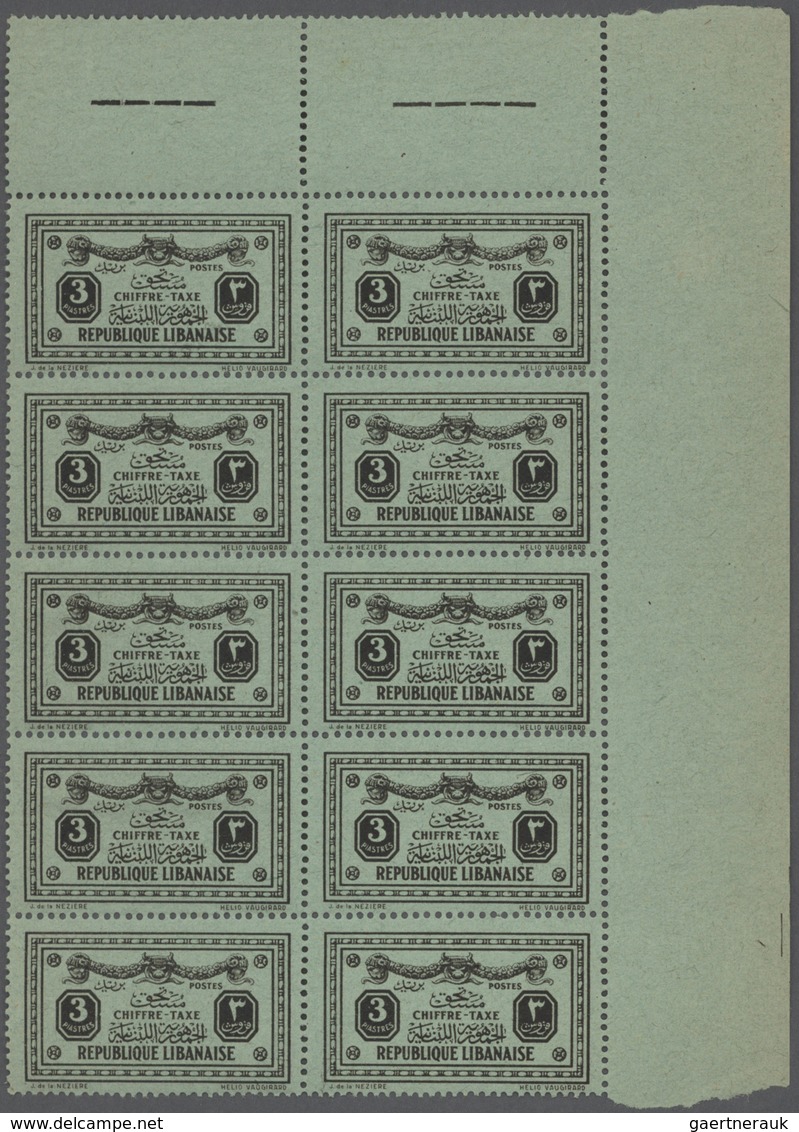 Libanon - Portomarken: 1931/1940, u/m assortment of (larger) units: Maury no. 29 (20), 30 (50), 31 (