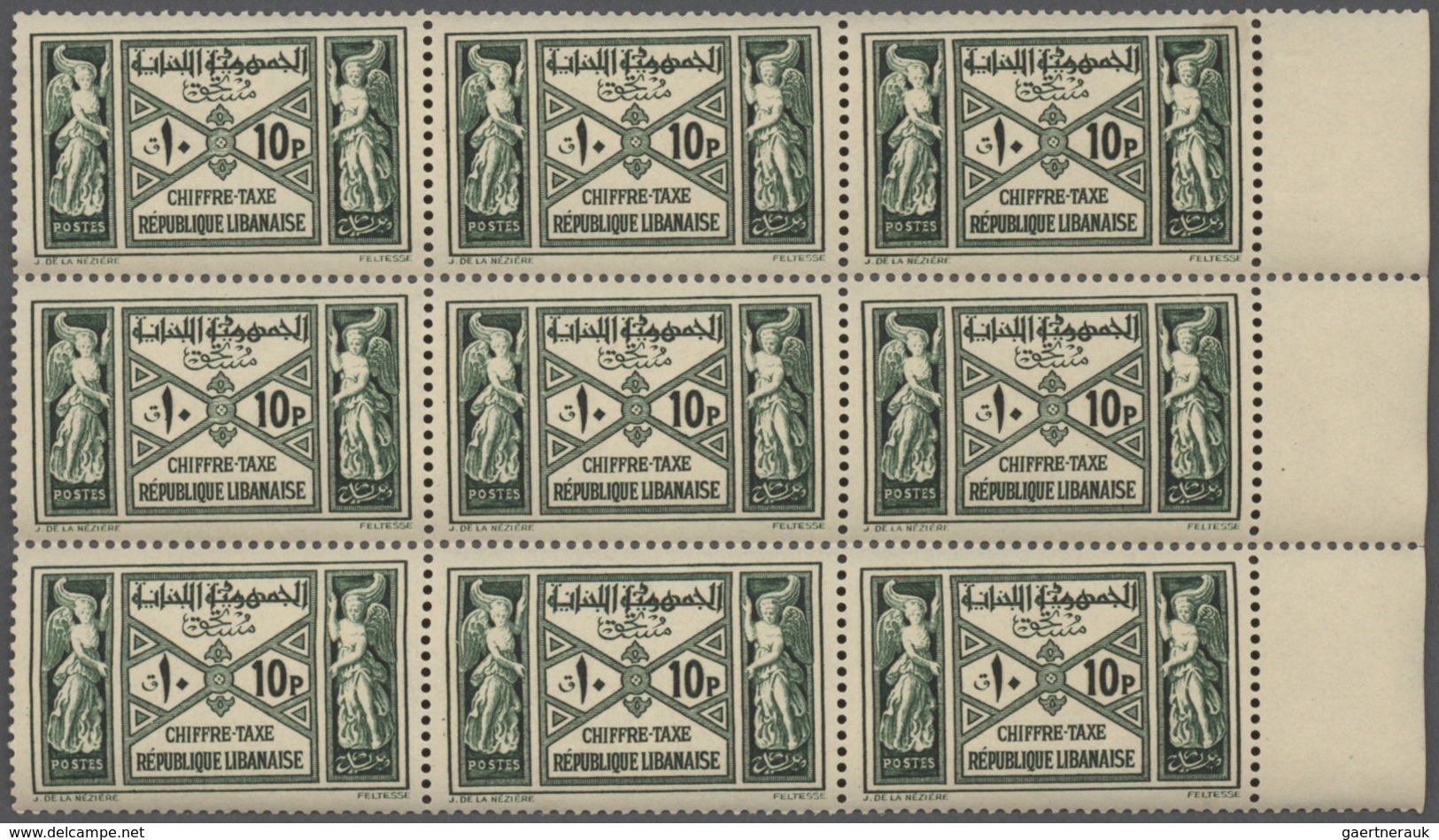 Libanon - Portomarken: 1931/1940, u/m assortment of (larger) units: Maury no. 29 (20), 30 (50), 31 (