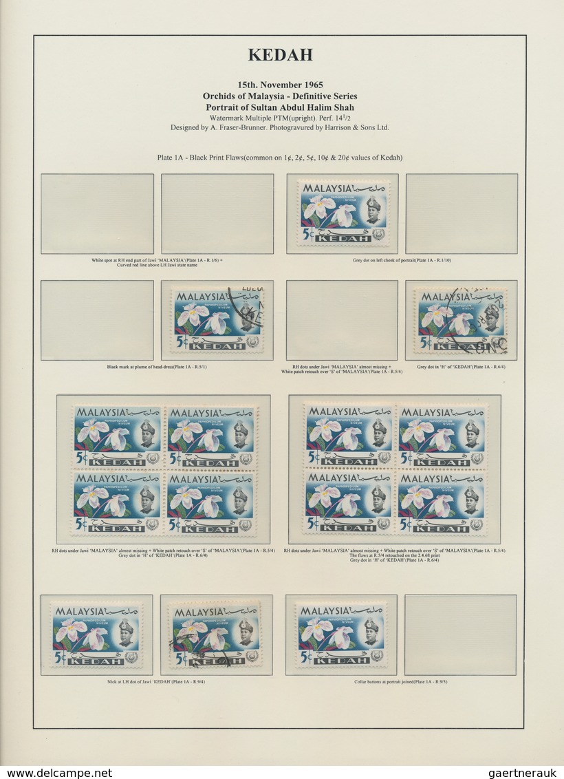 Malaiische Staaten - Kedah: 1965, Orchids, Chiefly U/m Specialised Collection Of Apprx. 1.660 Stamps - Kedah