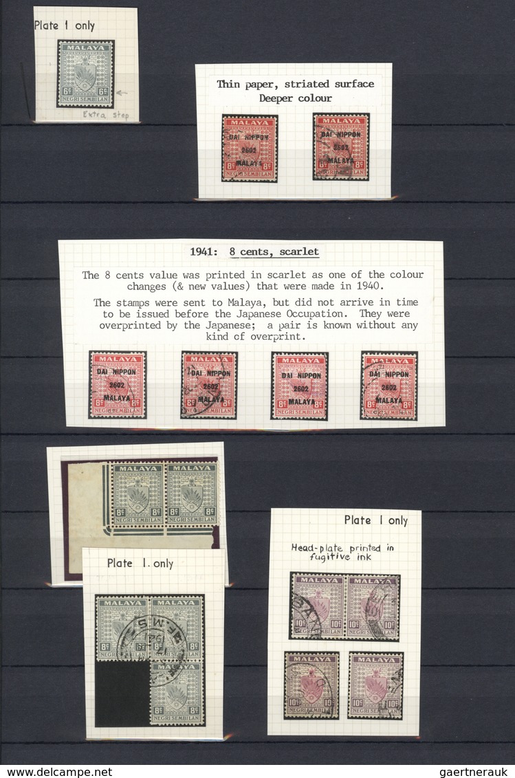 Malaiische Staaten - Negri Sembilan: 1936/1941, Definitives "Coat Of Arms", Mint And Used Collection - Negri Sembilan