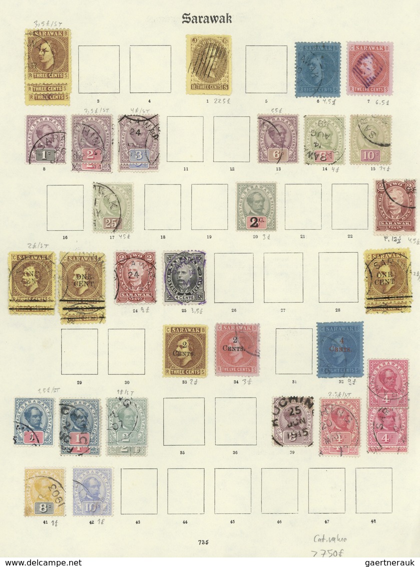 Malaiische Staaten - Sarawak: 1869-1941, Used Collection (plus A Few Mint) From First Issue (1869 3c - Autres & Non Classés