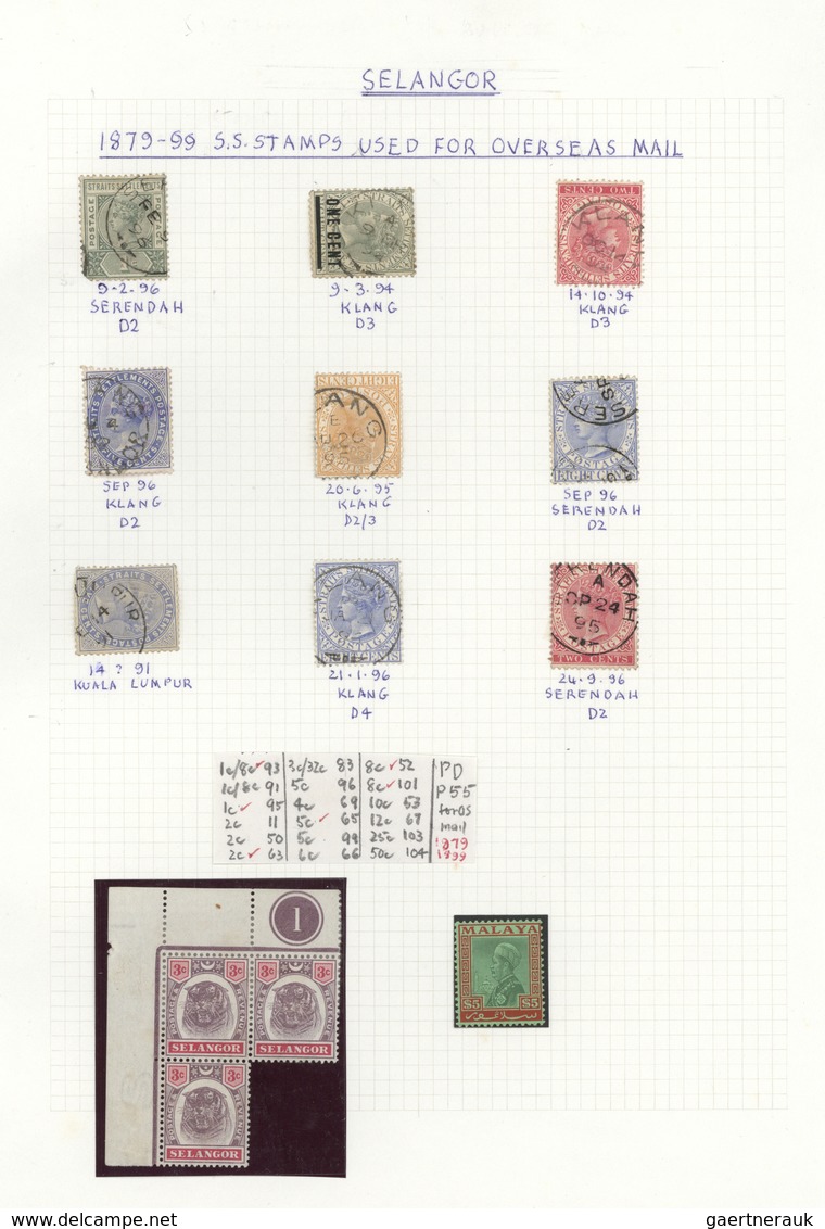 Malaiische Staaten - Selangor: 1880/1955 (ca.), Mint And Used Balance On Album Pages/stocksheets, Co - Selangor