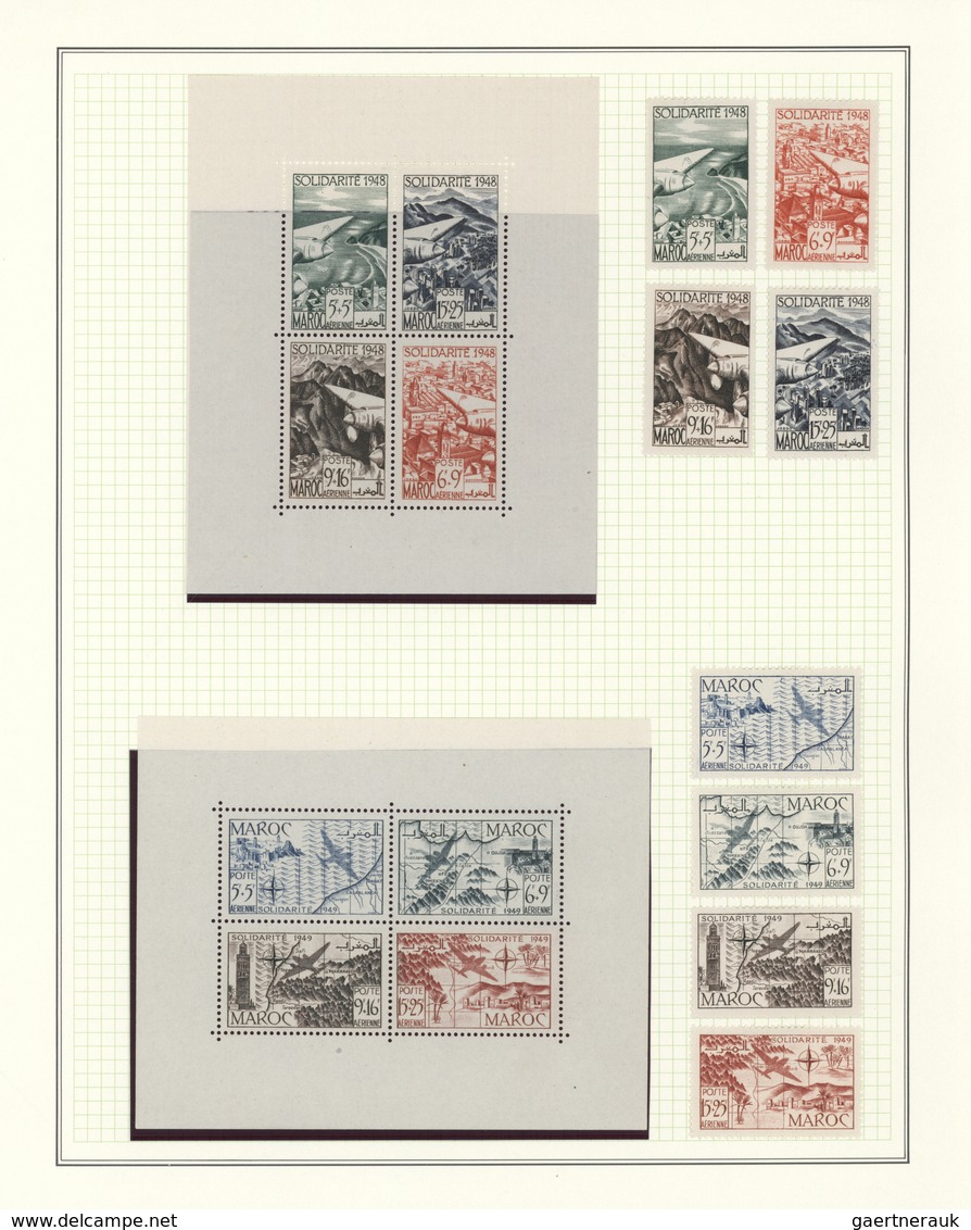 Marokko: 1891/1955, mint collection on album pages, e.g. 1891 overprints 5c. to 1p., 1911/1917 overp