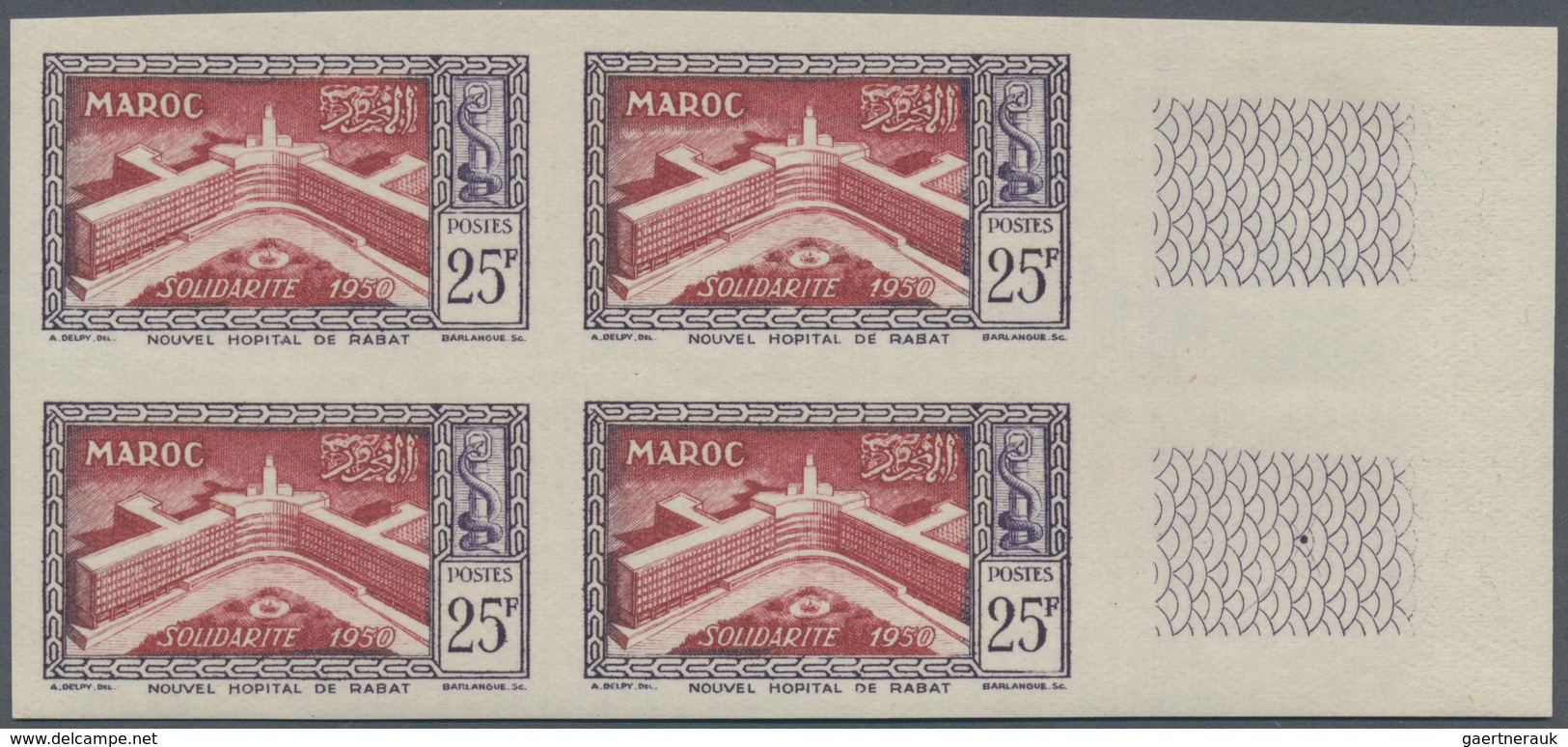 Marokko: 1923/1952, Mint Assortment Of 35 IMPERFORATE Stamps Resp. IMPERFORATE COLOUR PROOFS. - Lettres & Documents