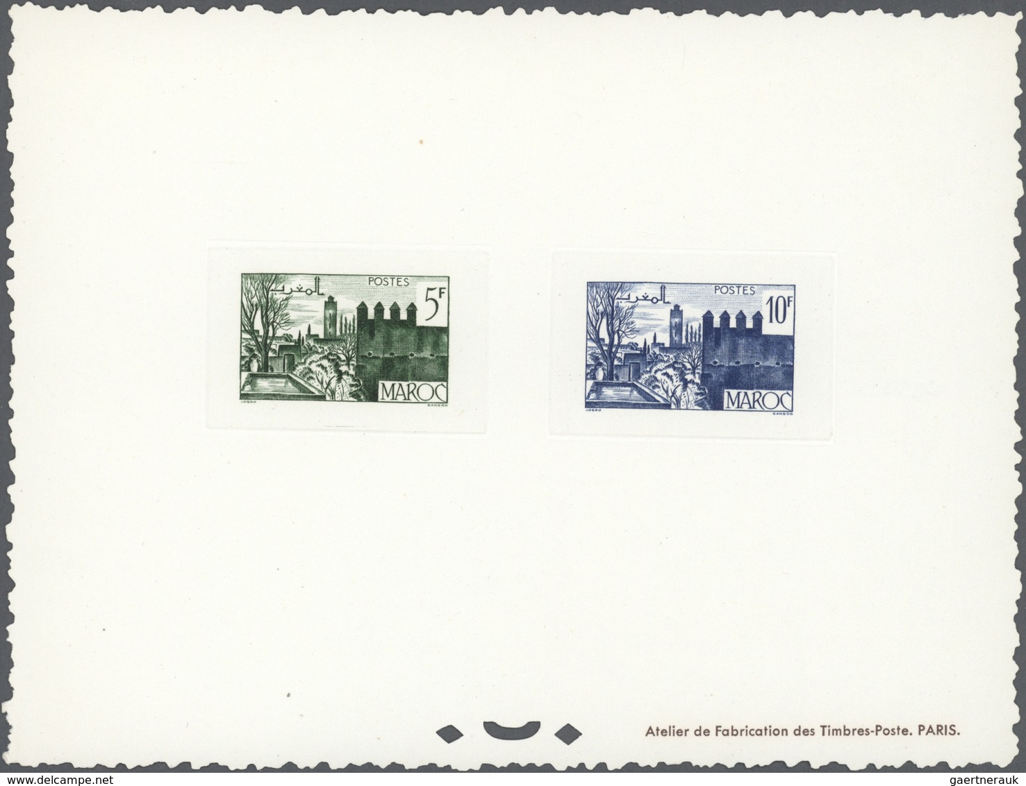 Marokko: 1945/1955, Collection Of 30 Epreuve De Luxe And Two Epreuve Collective. - Cartas & Documentos