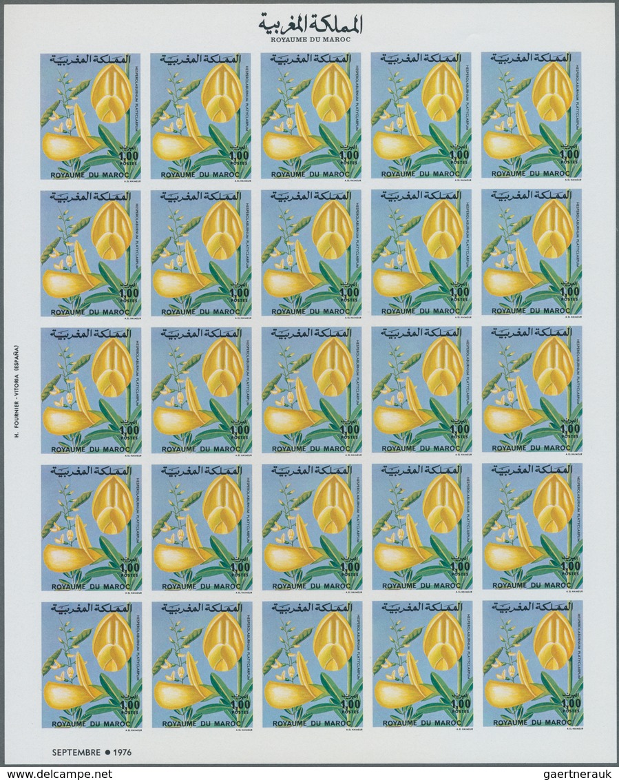 Marokko: 1973/1977, U/m Accumulation Of Apprx. 740 IMPERFORATE Stamps, All Of Them Within Units Incl - Lettres & Documents