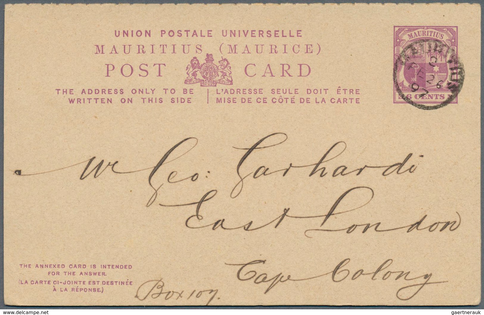 Mauritius: 1879/1920, Lot With 13 Used Postal Stationery Cards, Starting With 2 C Brown Psc (H&G 1) - Mauricio (...-1967)