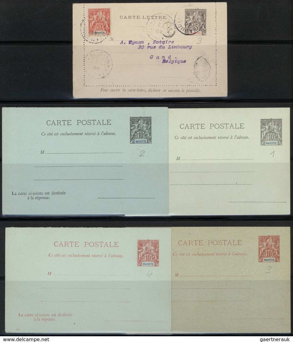 Mayotte: 1881/1900, Collection On Stockpages From Seven Values Sage/Dubois/postage Dues Clearly Obli - Otros & Sin Clasificación