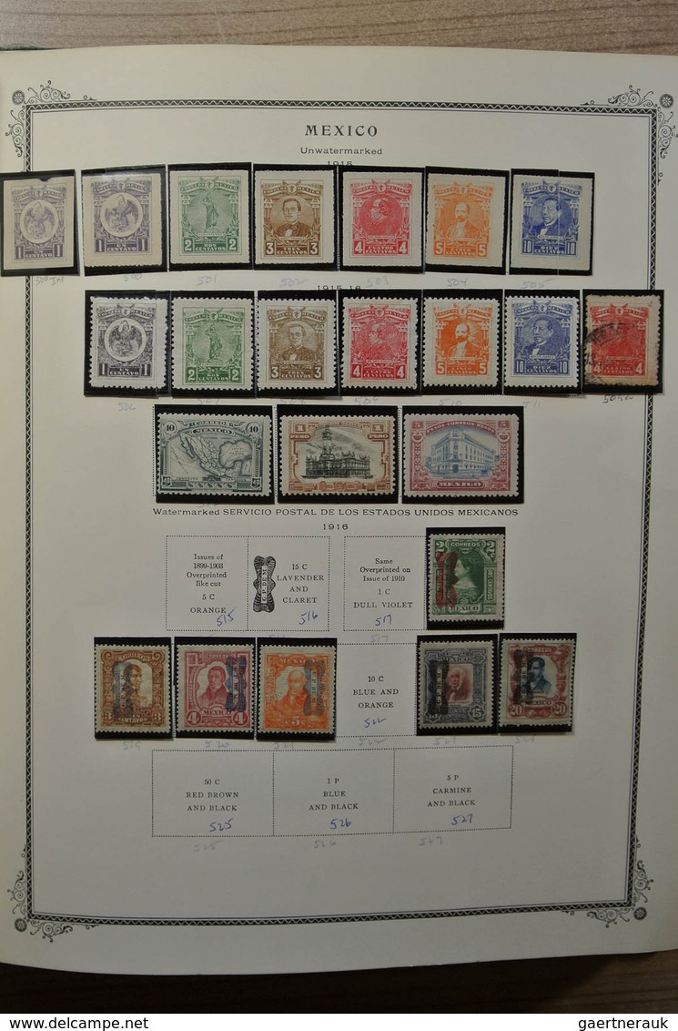 Mexiko: 1856-1984. Well filled, MNH, mint hinged and used collection Mexico 1856-1984 in Scott album