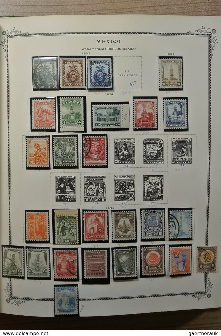 Mexiko: 1856-1984. Well filled, MNH, mint hinged and used collection Mexico 1856-1984 in Scott album