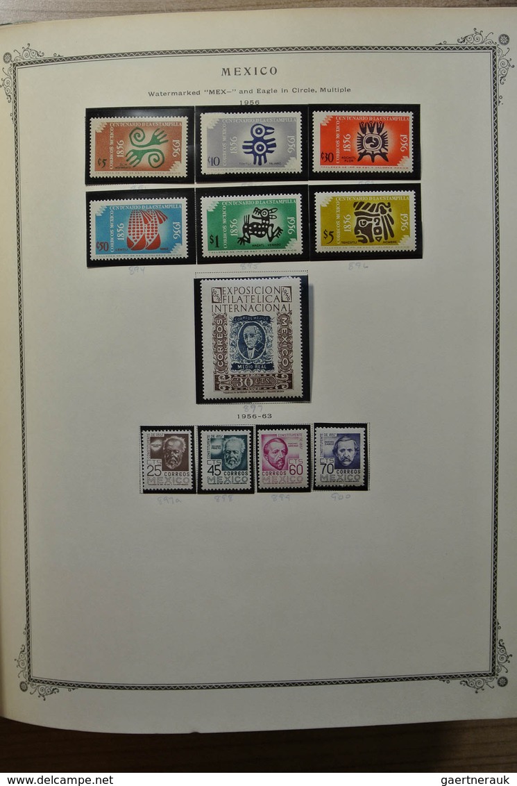 Mexiko: 1856-1984. Well filled, MNH, mint hinged and used collection Mexico 1856-1984 in Scott album