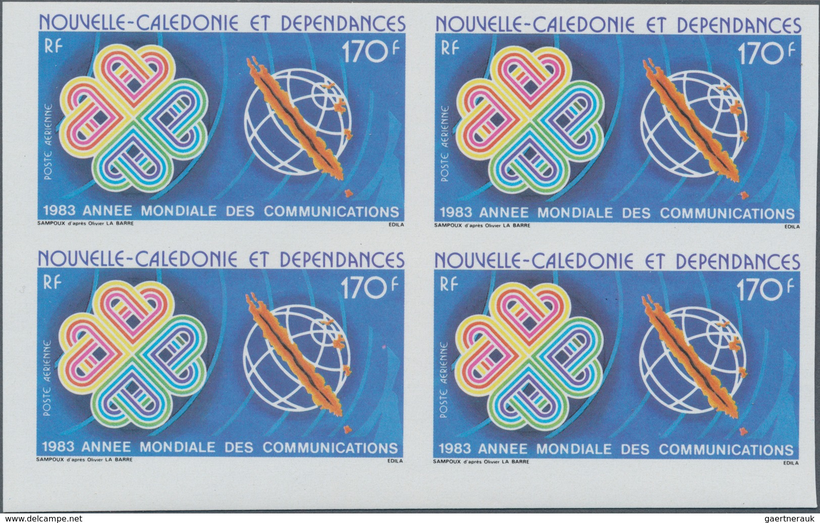 Neukaledonien: 1983, World Communication Year, 170fr. IMPERFORATE, 285 Copies Unmounted Mint. Maury - Neufs