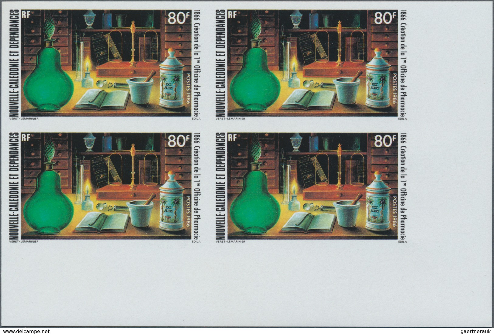 Neukaledonien: 1986, 120th Anniversary Of Pharmacies On New Caledonia, 80fr. IMPERFORATE, 240 Copies - Nuevos