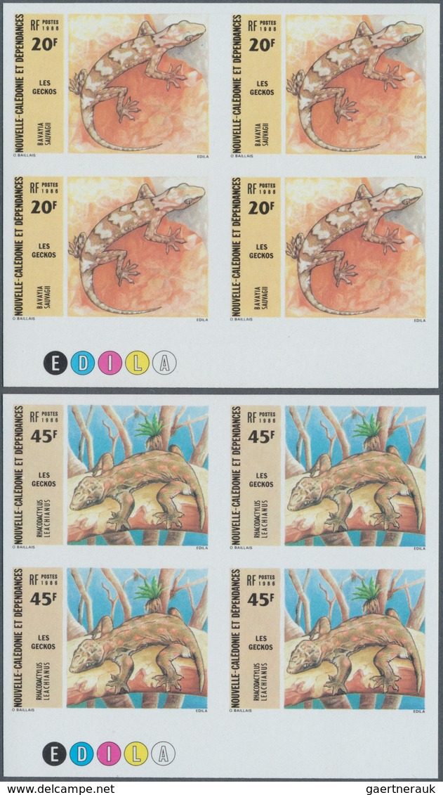 Neukaledonien: 1986, Geckos, 20fr. And 45fr., 240 IMPERFORATE Sets Unmounted Mint. Maury 523/24 Nd, - Nuevos