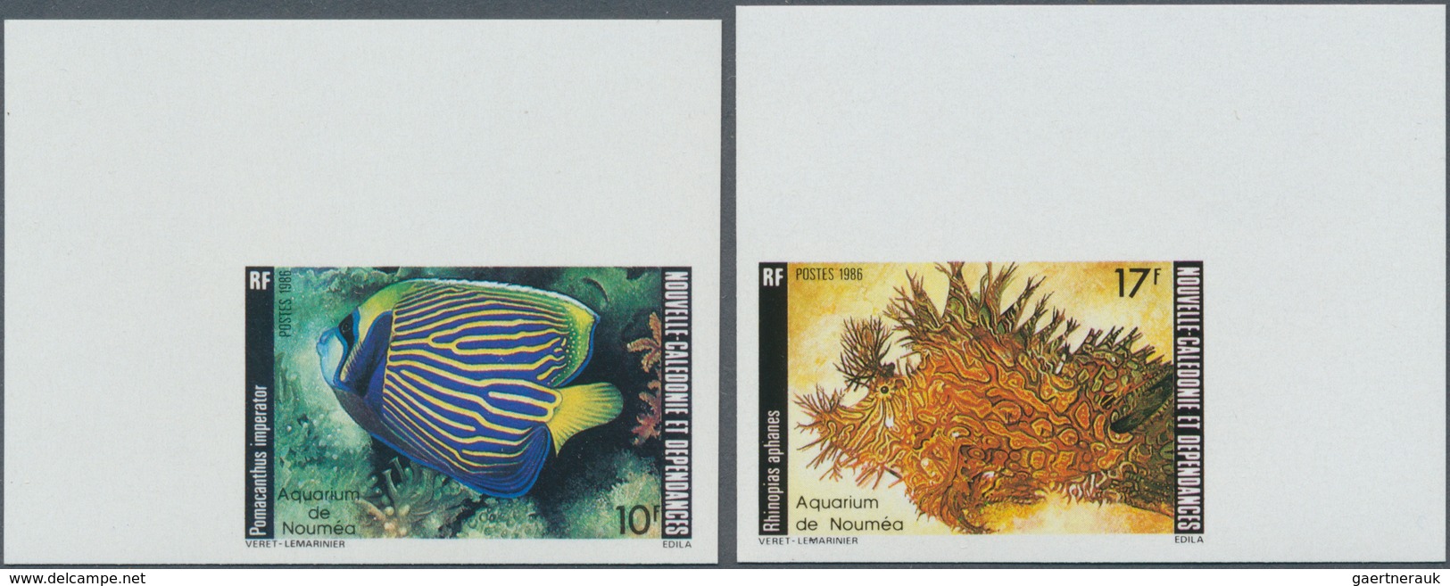 Neukaledonien: 1986, Marine Life, 10fr. And 17fr., 245 IMPERFORATE Sets Unmounted Mint. Maury 51/20 - Nuevos