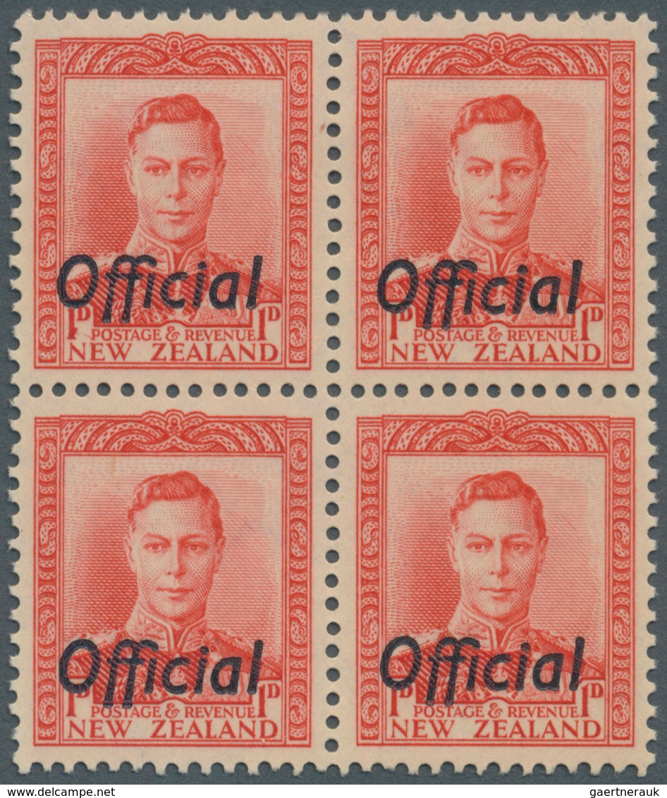 Neuseeland - Dienstmarken: 1938, KGVI Definitive 1d. Scarlet With Opt. ‚Official‘ In A Lot With 45 S - Service