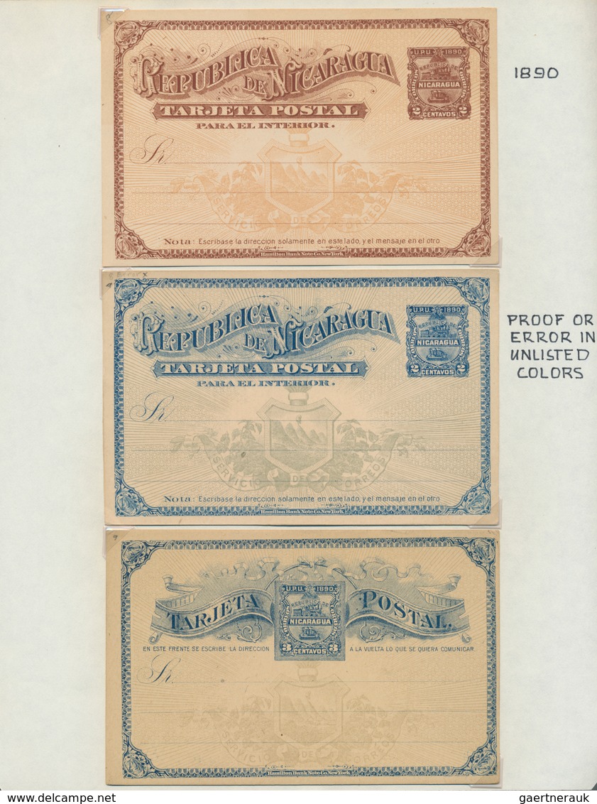 Nicaragua - Ganzsachen: 1878/1924, Attractive Collection With Ca.140 Different Mint Postal Stationer - Nicaragua