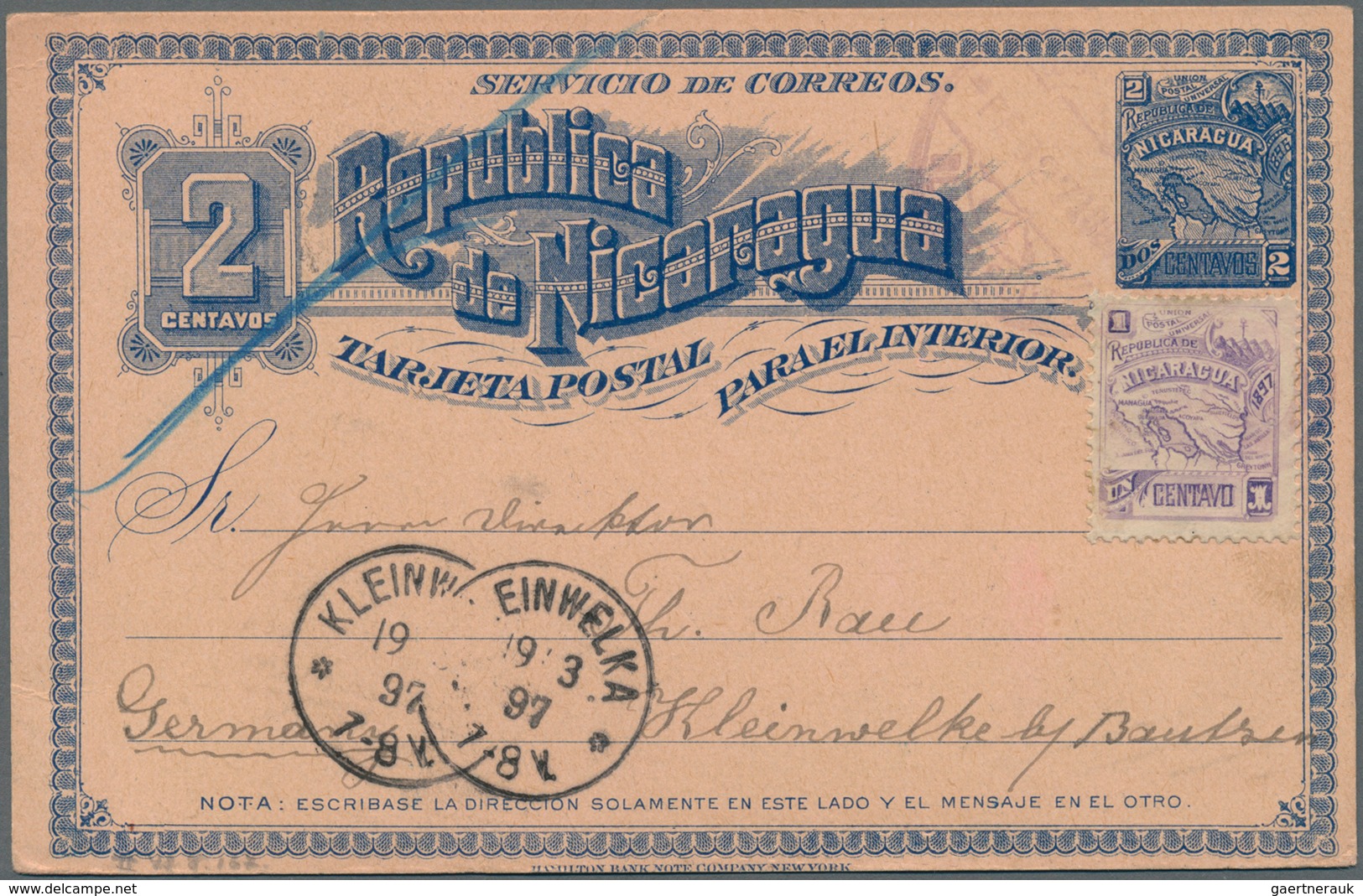 Nicaragua - Ganzsachen: 1889/1899, Lot Of 15 Commercially Used Stationeries (nine Cards, Five Envelo - Nicaragua