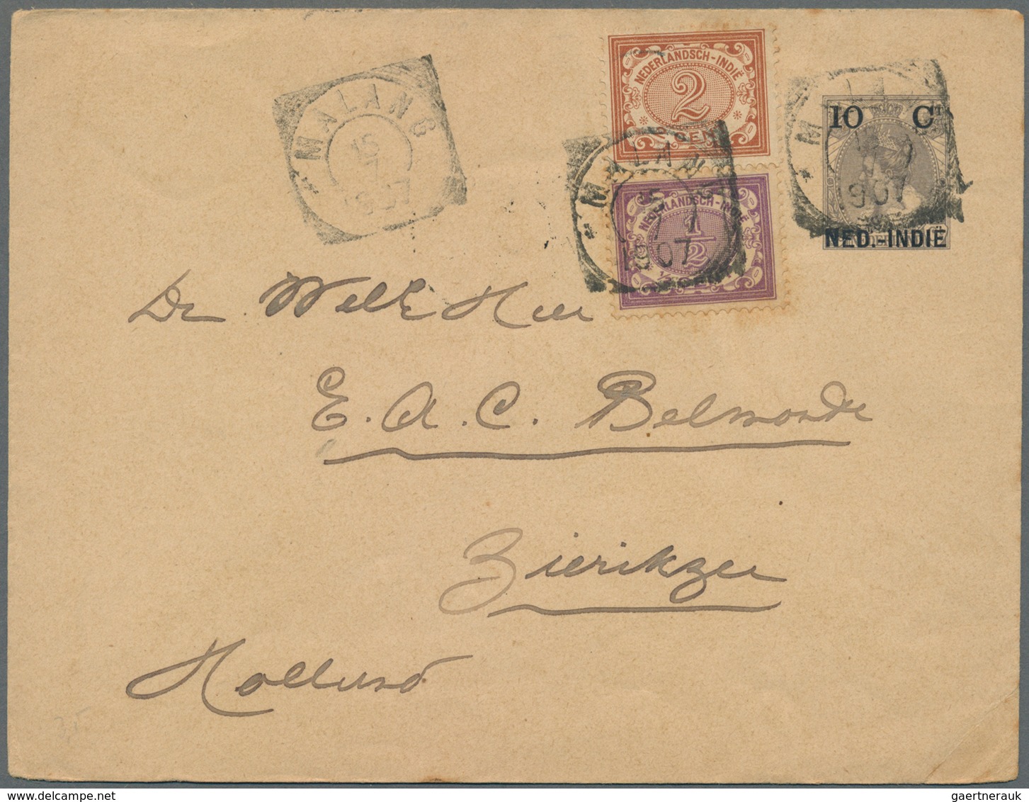 Niederländisch-Indien: 1888/1932, Used Stationery Envelopes (10, Inc. Uprates For Airmail Or Foreign - India Holandeses