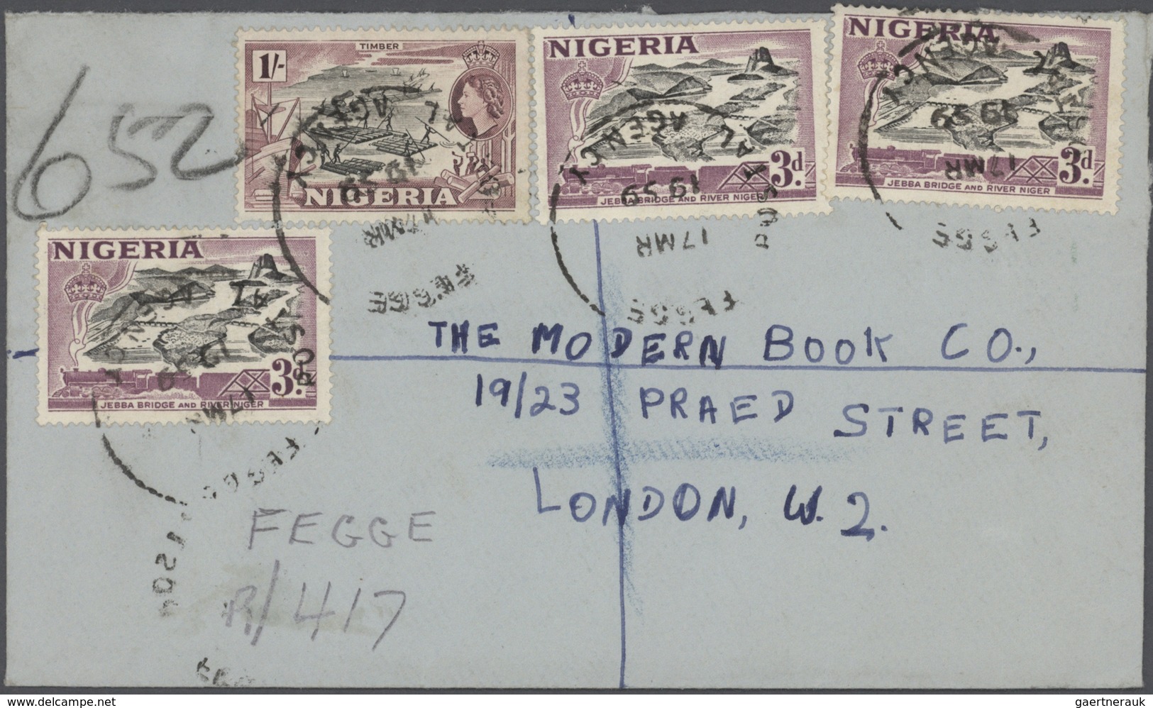 Nigeria: 1955/1965, Postmarks Of Nigeria, Accumulation Of Apprx. 200 Commercial Covers Showing A Vas - Nigeria (...-1960)