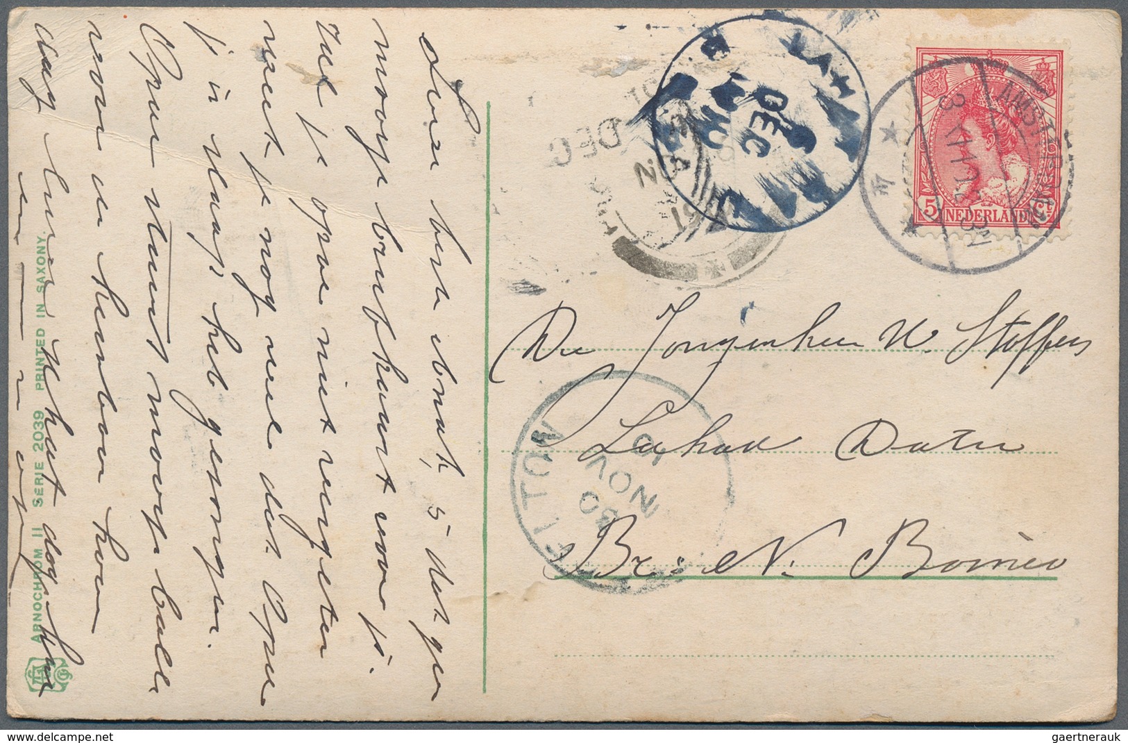 Nordborneo: 1906/1910, INCOMING MAIL: Netherlands, Group Of 7 Picture Postcards From A Correspondenc - Borneo Septentrional (...-1963)